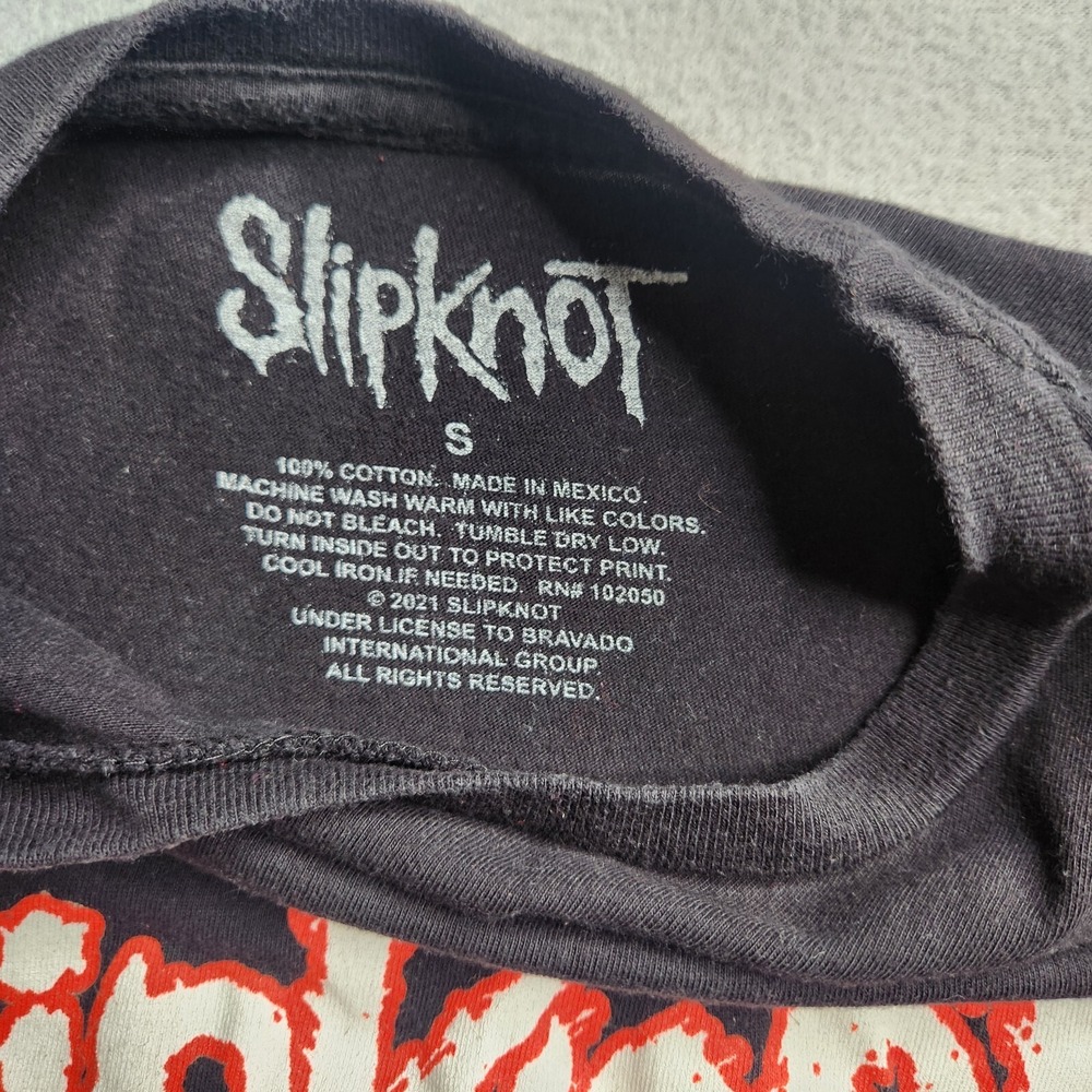 Slipknot Shirt Adult Small Black Band Spellout Logo Short Sleeve Cotton 2021 - Picture 6 of 7